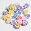 Wholesale Soft Pottery Beads Heart Shaped Mixed Colorful Gradient Diy Bracelet Beaded Jewelry Accessories With Baking Paint