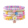 Wholesale Soft Pottery Flower Shell Elastic Bracelet For Women Electroplated Preppy Style