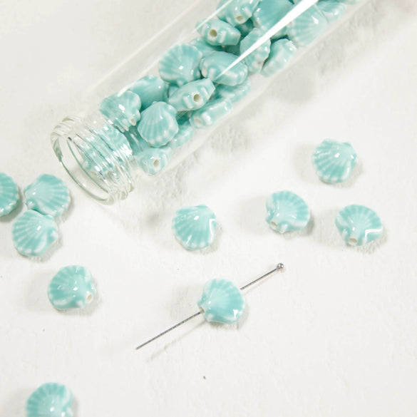 Wholesale Soft Pottery Fresh Shell Ceramic Scallop Loose Beads For Diy Jewelry Pendant Bracelet Accessories