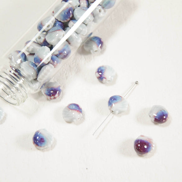 Wholesale Soft Pottery Fresh Shell Ceramic Scallop Loose Beads For Diy Jewelry Pendant Bracelet Accessories