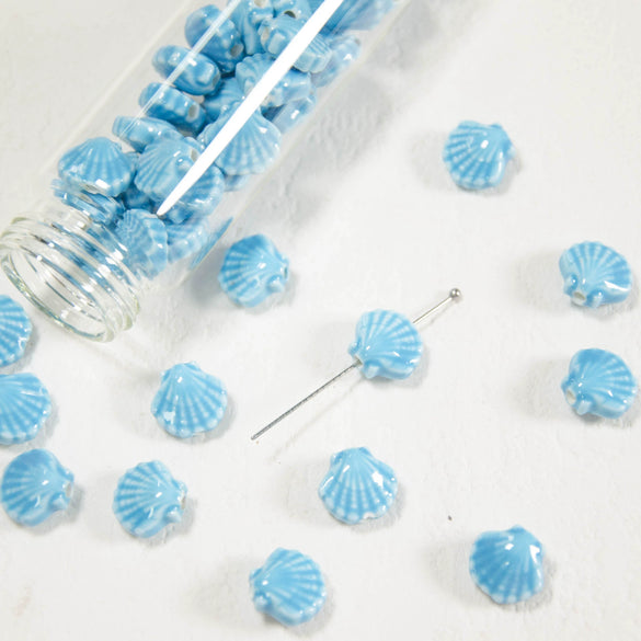 Wholesale Soft Pottery Fresh Shell Ceramic Scallop Loose Beads For Diy Jewelry Pendant Bracelet Accessories
