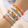 Wholesale Soft Pottery Geometric Smiley Face Bracelet Unisex Electroplating Design