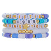 Wholesale Soft Pottery Stainless Steel Copper Beads Acrylic Handmade Friendship Letter Geometric Bracelet