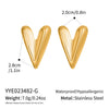Wholesale Sophisticated Heart Shape Gold Plated Stainless Steel Earrings For Women