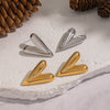 Wholesale Sophisticated Heart Shape Gold Plated Stainless Steel Earrings For Women
