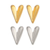 Wholesale Sophisticated Heart Shape Gold Plated Stainless Steel Earrings For Women