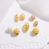 Wholesale Spacer Beads 925 Sterling Silver Frosted Stars Gold Coin Pattern Transfer Hollow Carved Round Vintage Electroplated