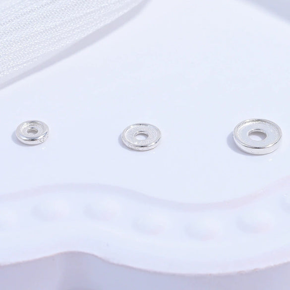 Wholesale Spacer Silver Round Coiled Handmade Diy Bracelet Necklace With Electroplating S925 Sterling Silver
