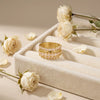 Wholesale Sparkling Gold Electroplated Copper Zircon Ring Set With Geometric Modern Minimalist Design For Women And Men