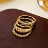 Wholesale Sparkling Gold Electroplated Copper Zircon Ring Set With Geometric Modern Minimalist Design For Women And Men