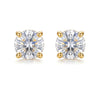 Wholesale Sparkling Zircon Minimalist Geometric Copper Electroplated Unisex Earrings