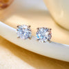 Wholesale Sparkling Zircon Minimalist Geometric Copper Electroplated Unisex Earrings