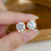 Wholesale Sparkling Zircon Minimalist Geometric Copper Electroplated Unisex Earrings