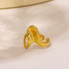 Wholesale Specialshaped Stainless Steel Ring With Twisted Pleated Design Antiallergic Geometric And Oval Pattern Electroplated Unisex