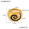 Wholesale Spiral Pattern Oil Drop 316L Stainless Steel 18K Gold Plated Finger Ring For Women Retro Simple Geometric Style