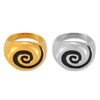 Wholesale Spiral Pattern Oil Drop 316L Stainless Steel 18K Gold Plated Finger Ring For Women Retro Simple Geometric Style