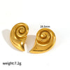 Wholesale Spiral Titanium Steel And Stainless Steel Earrings With 18K Gold Electroplated Drop Shape Design For Women