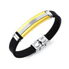 Wholesale Sports Bracelet Stainless Steel Silicone Geometric Design For Men