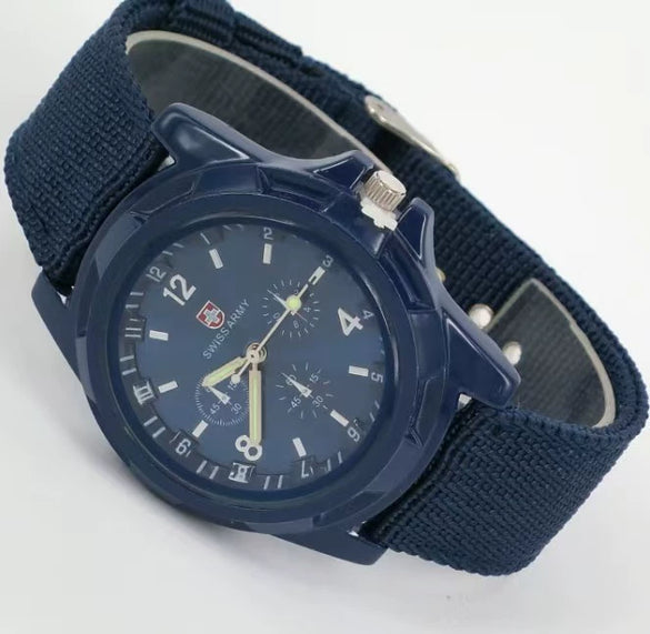 Wholesale Sports Military Watch With Alloy Case Textile Strap Stainless Steel Buckle And Round Dial