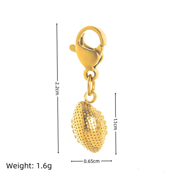 Wholesale Sports Pendant Necklace Stainless Steel Heart Shape Geometric Electroplating