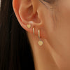 Wholesale Sports Style Asymmetric Star And Moon Zircon Earrings Threepiece Set Copper 14K Gold Ear Needle Electroplated