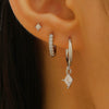 Wholesale Sports Style Asymmetric Star And Moon Zircon Earrings Threepiece Set Copper 14K Gold Ear Needle Electroplated