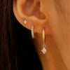 Wholesale Sports Style Asymmetric Star And Moon Zircon Earrings Threepiece Set Copper 14K Gold Ear Needle Electroplated