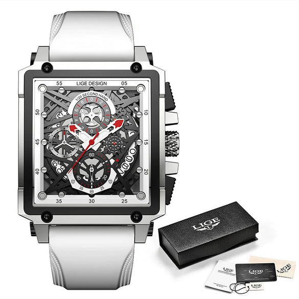 Wholesale Sports Watch Alloy Plastic Square Hollow Quartz Men's Business Style