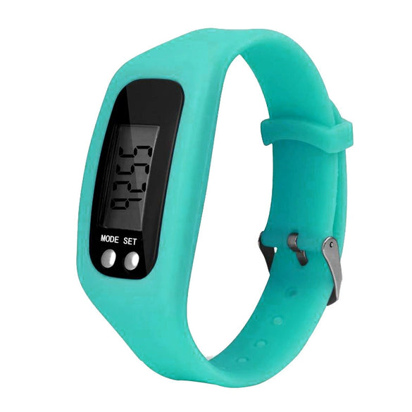 Wholesale Sports Watch Silicone Strap Plastic Case And Mirror Rectangular Dial Multi Function Pedometer Led Display