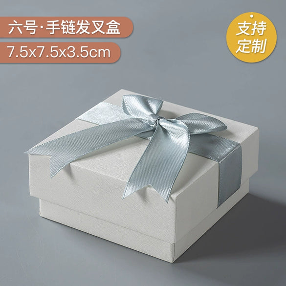 Wholesale Spot Bow Jewelry Packaging Box Made Of Paper And Cardboard For Necklace Ring Pendant Bracelet Earrings Storage