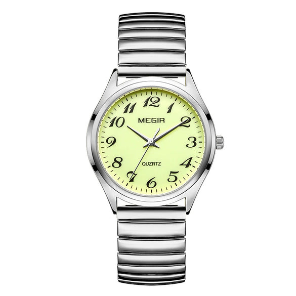 Wholesale Spring Watch Elastic Band Strong Luminous Couple Watch Alloy Case Round Dial Leisure Style