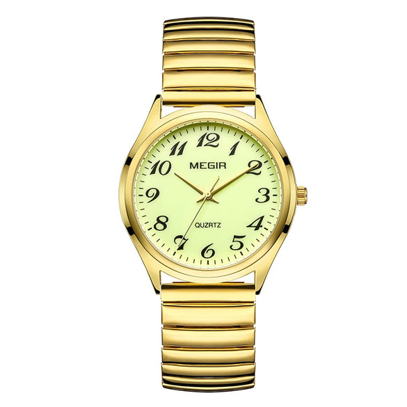 Wholesale Spring Watch Elastic Band Strong Luminous Couple Watch Alloy Case Round Dial Leisure Style