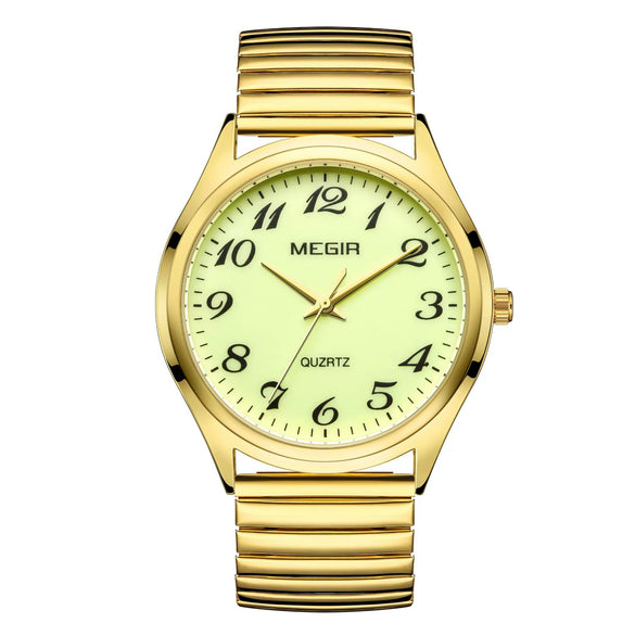 Wholesale Spring Watch Elastic Band Strong Luminous Couple Watch Alloy Case Round Dial Leisure Style