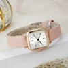 Wholesale Square Alloy Case Imitation Leather Strap Quartz Watch For Women Fashion And Simple Design