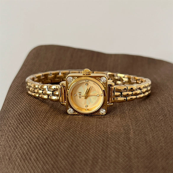 Wholesale Square And Round Diamondencrusted Quartz Bracelet Watch For Women Made Of Alloy Stainless Steel And Metal