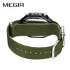 Wholesale Square Chronograph Luminous Calendar Watch With Canvas Nylon Belt Alloy Case Mineral Strengthened Glass Mirror And Stainless Steel Clasp