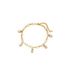 Wholesale Square Diamond Tassel 18K Gold Plated Titanium Steel Anklet For Women