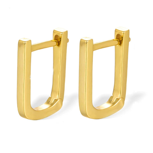 Wholesale Square Ear Buckle Earrings S925 Sterling Silver Electroplated For Women Fashion Geometric Design