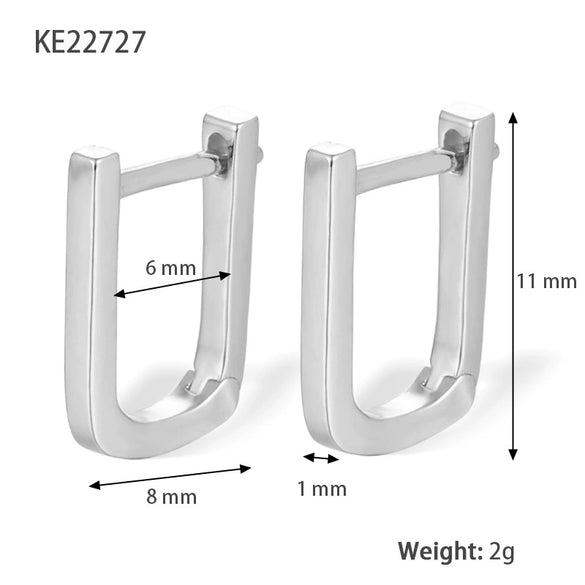 Wholesale Square Ear Buckle Earrings S925 Sterling Silver Electroplated For Women Fashion Geometric Design