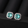 Wholesale Square Earrings Copper Inlaid Zircon Geometric Allmatching Women's