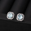 Wholesale Square Earrings Copper Inlaid Zircon Geometric Allmatching Women's