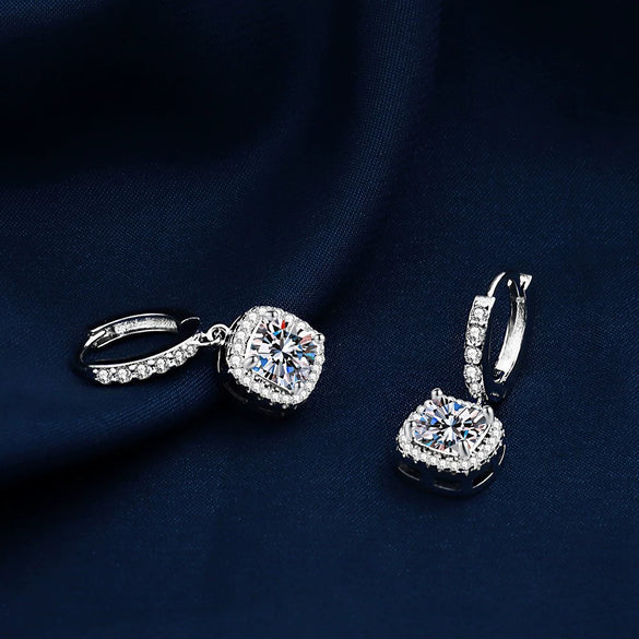 Wholesale Square Earrings For Women Copper Inlaid Zircon Geometric Style