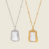 Wholesale Square Geometric Bead Chain Clavicle Chain With Titanium Steel Pendant Retro Minimalist Design Pvd Vacuum Real Gold Electroplating For Women And Men