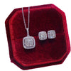 Wholesale Square Pendant Necklace For Women Copper Mixed Gem Inlay Geometric Style Inlaid Zircon Box Chain