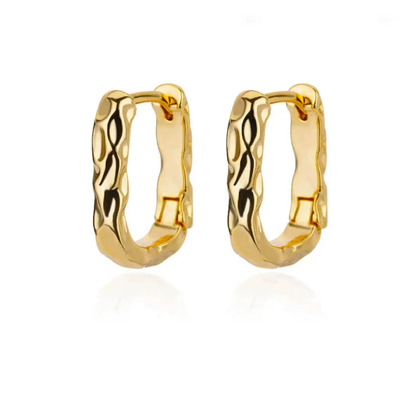 Wholesale Square Pleated Geometric Earrings Copper Gold Plated Inlaid With Artificial Gemstones Semiprecious Stones Electroplated Sweet Cool Style