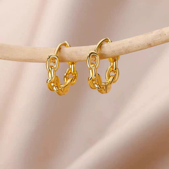 Wholesale Square Pleated Geometric Earrings Copper Gold Plated Inlaid With Artificial Gemstones Semiprecious Stones Electroplated Sweet Cool Style