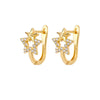 Wholesale Square Pleated Geometric Earrings Copper Gold Plated Inlaid With Artificial Gemstones Semiprecious Stones Electroplated Sweet Cool Style