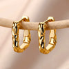 Wholesale Square Pleated Geometric Earrings Copper Gold Plated Inlaid With Artificial Gemstones Semiprecious Stones Electroplated Sweet Cool Style
