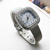 Wholesale Square Quartz Watch With Starry Diamond Mesh Strap Alloy Case Stainless Steel Strap Light Luxury Leisure Style