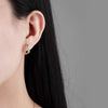 Wholesale Square S925 Sterling Silver Geometric Electroplated Earrings For Women